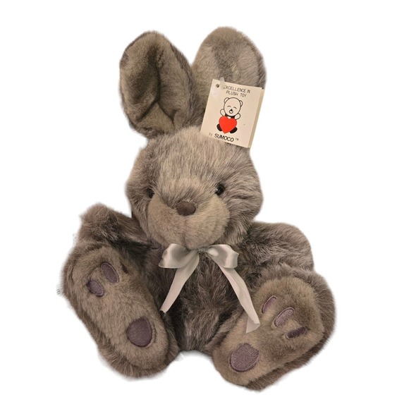 Sumoco Other - Sumoco Gray Easter Bunny Rabbit Sitting 12" Plush